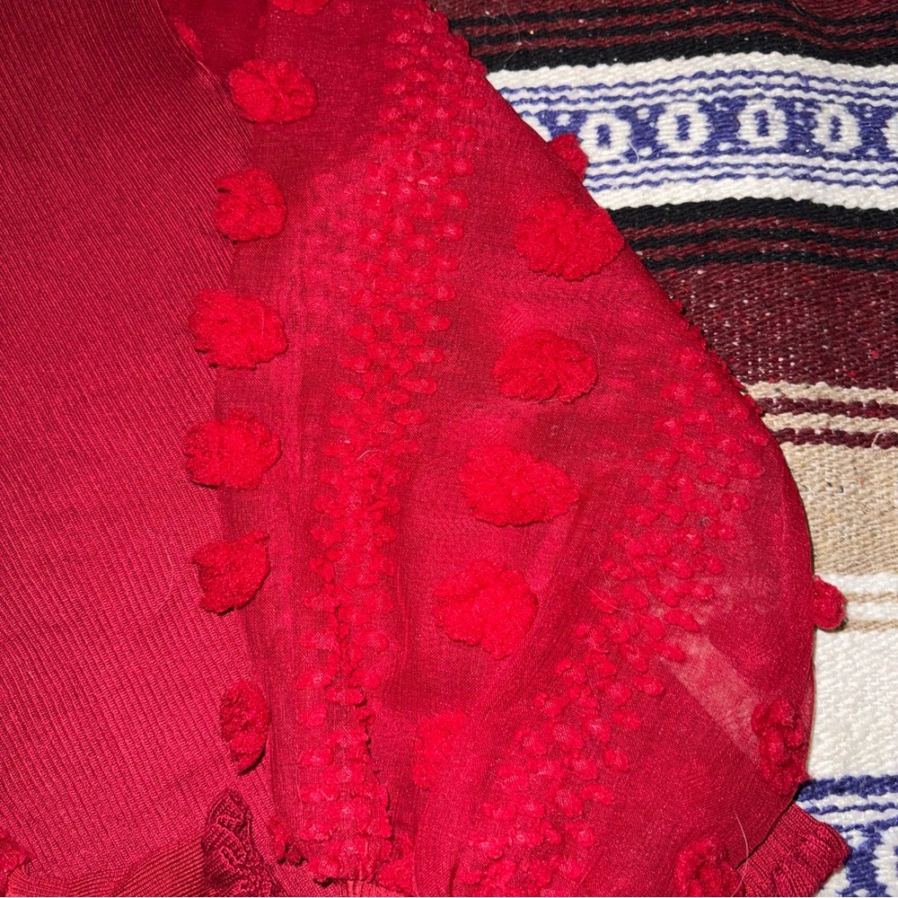 Almost Famous Red Ruffled Sweater - Picture 3 of 7